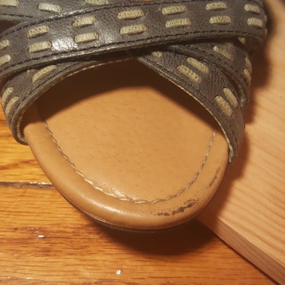 Fossil Peep Toe Leather Flats SZ 8 - Picture 7 of 7